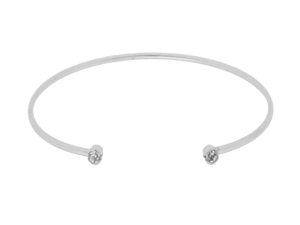 Bracelete Slim em Ródio e Cristal
