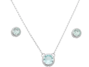 Conjunto Redondo Azul Paraíba no Ródio