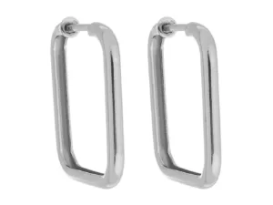 Brinco Argola de Tubo Quadrada Pequena no Ródio