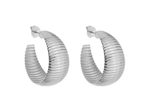 Brinco Argola Grande Texturizada no Ródio 
