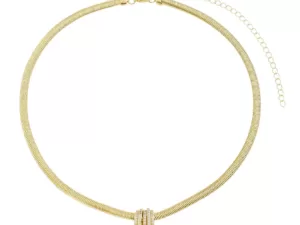 Choker de Malha com Pingente Cravejado